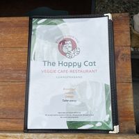 Sign   at The Happy Cat - Veggie Cafe-Restaurant in Luang Prabang