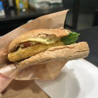 Plant-based sandwich with tartar sauce   at Puro Gusto in Venice