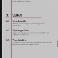 Vegan menu items   at Ambiyans in Istanbul