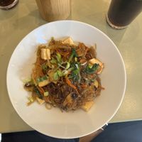 Vegan Japchae noodles with tofu  at Seoul Food in Halifax