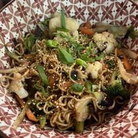 Noodles with vegetables (con verduras)  at Hostería El Cruce in Cabezon De La Sal