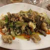 Mushrooms and vegetables - offered off the menu (it was exceptionally good)  at Hostería El Cruce in Cabezon De La Sal