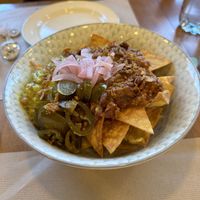 Vegan nachos  at Hostería El Cruce in Cabezon De La Sal