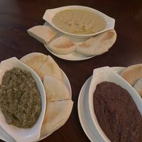 Eggplant Dip, Hummus, Olive Paste   at Elia Greek Kitchen Bassac Lane in Phnom Penh