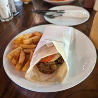 Vegan gyros with hummus at Elia Greek Kitchen Bassac Lane in Phnom Penh