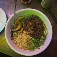 mapo tofu dan dan noodles  at Four Wise Monkeys in Bristol