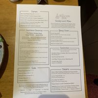Menu at The Falcon Inn in Newquay