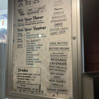 Menu with the mango sorbet, Oreo, and vanilla being non-dairy and clearly marked!   at The Salty Dog in Hilton Head Island