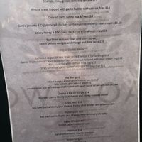 Main menu  at Cow & Oak in Worthing