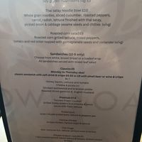 Main menu  at Cow & Oak in Worthing