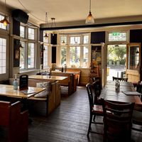Light and airy indoor seating  at Cow & Oak in Worthing