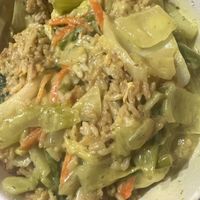 Thai green veg curry with rice   at Maggie Fu in Liverpool