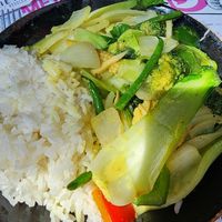 Thai vegetable curry (green curry) really yum! at Maggie Fu in Liverpool