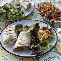 Vegan breakfast burrito and fries  at Phoenicia Diner in Phoenicia