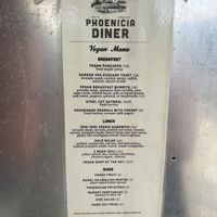 Vegan menu  at Phoenicia Diner in Phoenicia