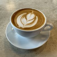 Vegan Almond Milk Latte  at Origin Coffee in Saranac Lake