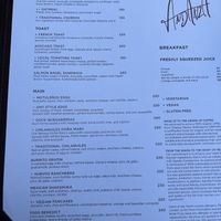 Menu  at Andanza in San Miguel De Allende