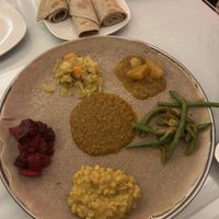 Vegan platter at Abyssinian Ethiopian Restaurant in Middletown