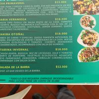 Menu page June 2022 at La Ecoteka Siempre Fresco in Santander