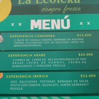 Menu page June 2022 at La Ecoteka Siempre Fresco in Santander