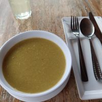 Creamy celery soup at La Ecoteka Siempre Fresco in Santander