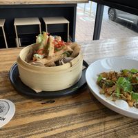 Small share plates + a vegan wine  at Communion Brewing Co in Burnie