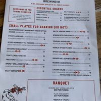 Page 1 menu  at Communion Brewing Co in Burnie