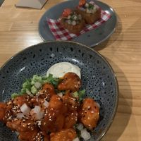 Korean cauliflower and loaded hash browns   at Communion Brewing Co in Burnie