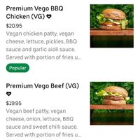 Vegan options at Yankees Burger Bar in Adelaide