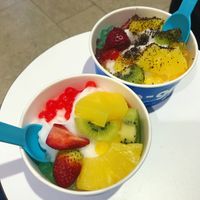 Coconut froyo with fruit, popping pearls and crushed oreos  at Yo-get-it in Browns Plains