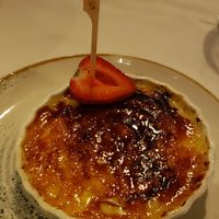 Vegan creme brulée (coconut based) at The Charcoal Steak House in Kitchener