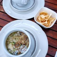 Vegetable soup with emping at Batavia in Arnhem