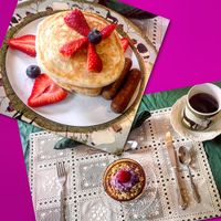 Best pancakes ever! at The White Pig Bed and Breakfast in Schuyler