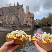Vegan dirty fries  at Casa Patata in Bruges