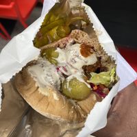 Falafel pita #Veganuary at Pilpel - Queens Head Passage in London