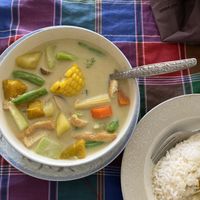 Thai green curry at Veggie Tables in Vang Vieng