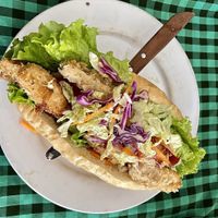 Tofu baguette at Veggie Tables in Vang Vieng