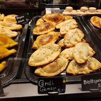 Empanada selection with the yellow dots for vegan at M-Panada in Ebikon