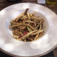 Pasta with veggies and soya chunks   at Pepe Nero in Sukosan