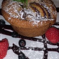 Peach upside down dessert  at Bandaloop in Arundel