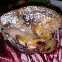 Inside peach dessert  at Bandaloop in Arundel