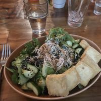 Cold Szechuan Noodle Salad with Fried Tofu  at Bandaloop in Arundel
