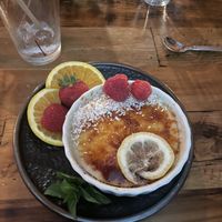 lemon coconut crème brûle   at Bandaloop in Arundel