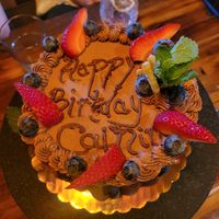 Custom vegan birthday cake (need to order 3+ days ahead) at Bandaloop in Arundel