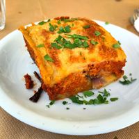 Vegan moussaka at Exesion - Εξαίσιον in Paros