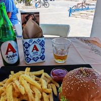 Vegan burger at Exesion - Εξαίσιον in Paros