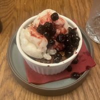 Vegan rhubarb crumble   at Fröken Selfoss in Selfoss