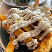 Vegan and gluten free fries  at The Wild Café in Newquay