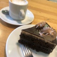 Delicious sacher pie at Tres Semillas in Alicante