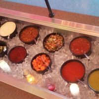 Salsa bar! at El Azteca Mexican Taco Shop in Provo
